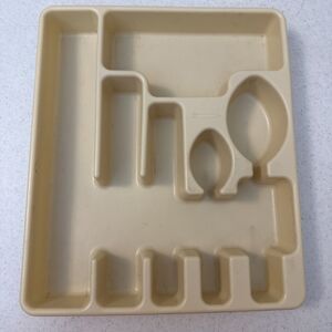 Rubbermaid 6 Compartment Flatware Tray Off White Bone Color 14" x 12"